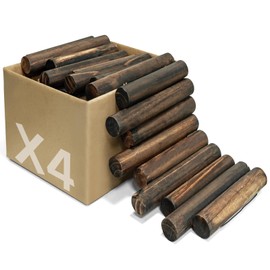 Wood Garden Edging, Natural Wooden Solid Log Fence Border Decorative for Flower Bed Barriers and Landscape Fencing, 11.8 in H x 3.0 ft L, 1.9 in Diameter (4PACK)