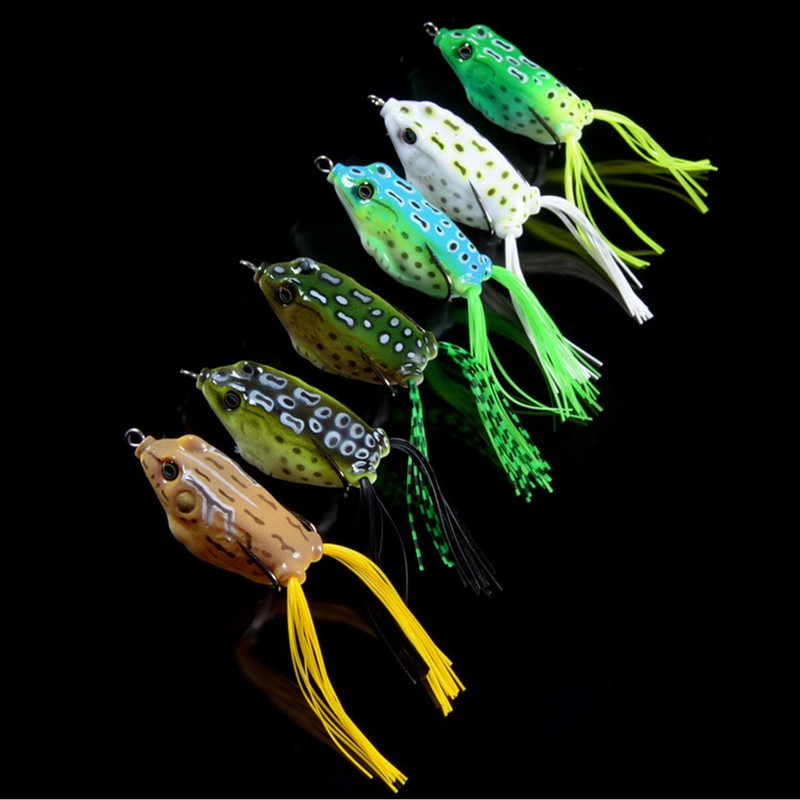 IZTOSS 6PCS Fishing Lures Topwater Floating Weedless Frog Baits with
