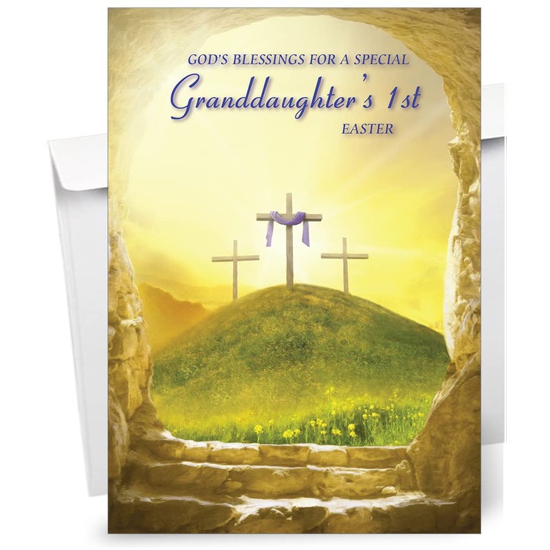 Granddaughter 1st Religious Easter Card - Christian Easter Card -