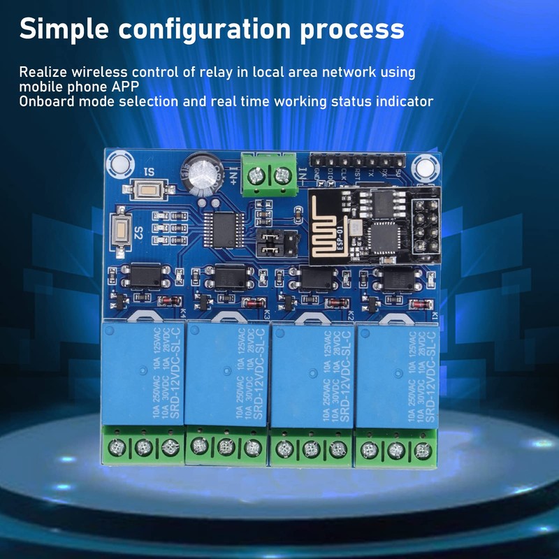 Eujgoov 4-Channel WiFi Smart Home Relay Module with Remote Switch