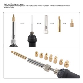 TS100/101 Soldering Adapter + Tip Set, Soldering Iron Tips with M2 M2.5 M3 M4 M5 M6 M7 M8 Heatset Insert Tips, silver