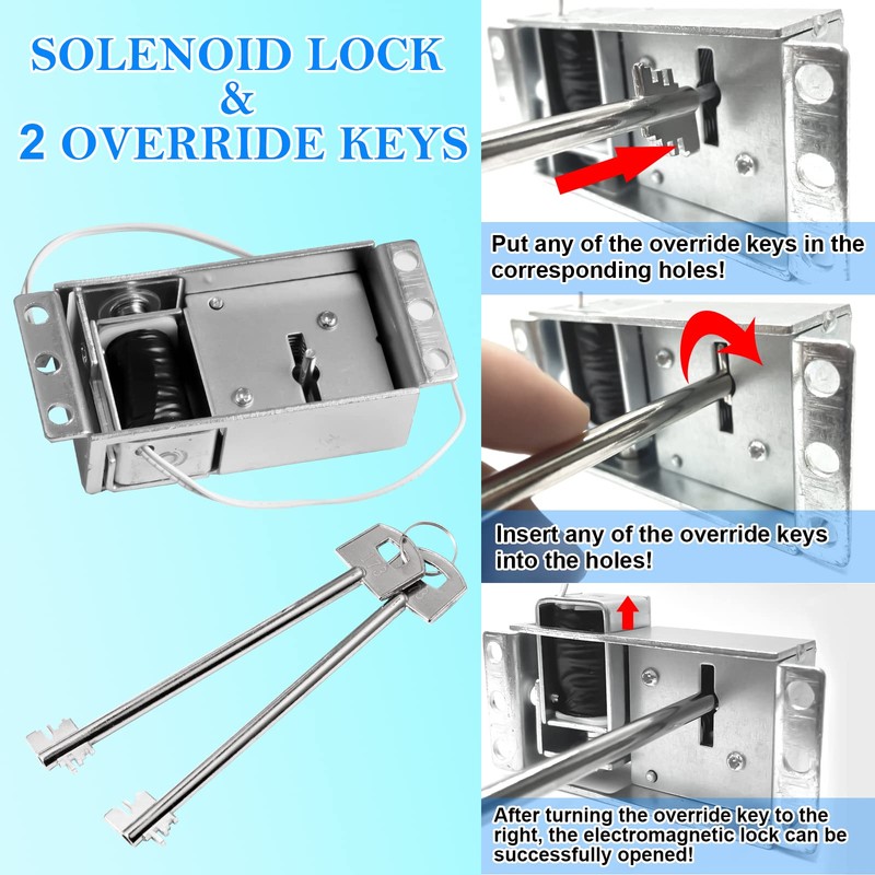 Gun Safe Lock Replacement,Chrome Keypad Electronic Safe Lock with Solenoid