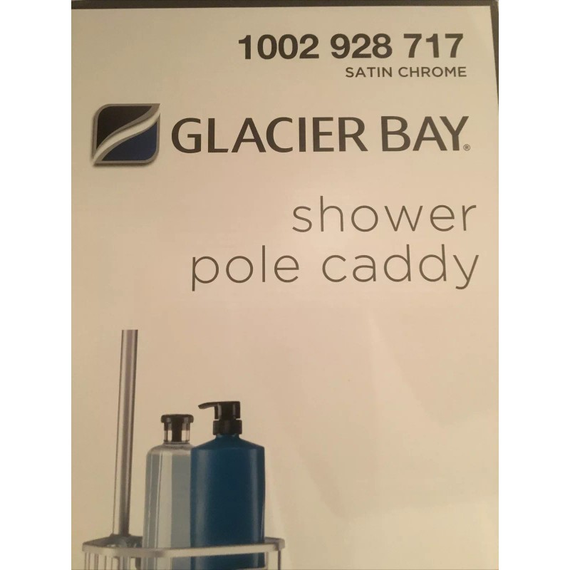 Glacier Bay Rustproof Tension Pole Shower Caddy Satin Chrome 1002