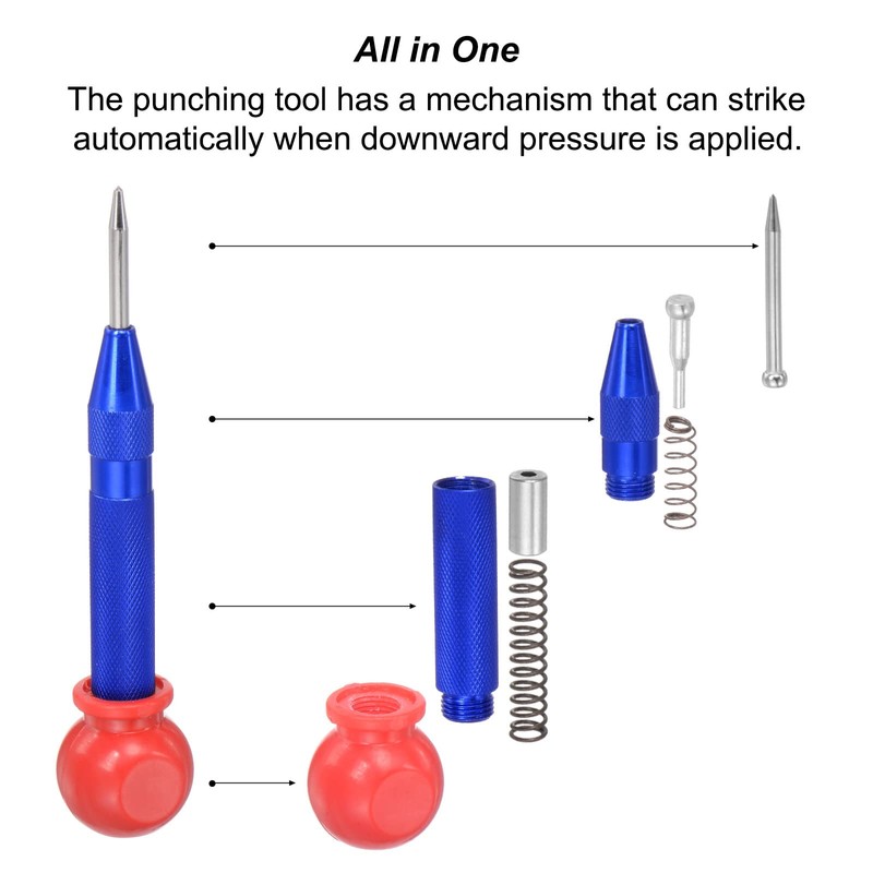 sourcing map Automatic Center Punch, 5-Inch Spring-Loaded Center Hole Puncher