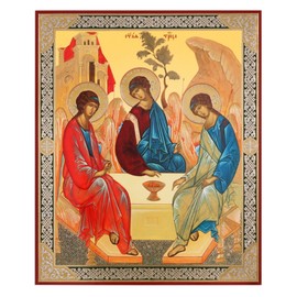 Religious Gifts Russian Orthodox Holy Trinity Icon Old Testament Trinity Rublev 8 3/4 Inch