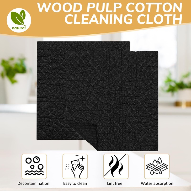 Barista Cloth for Coffee, Dish Cloth, Black Microfibre Cloth, High-Quality