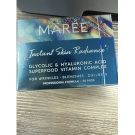 MAREE Instant Skin Radiance Glycolic & Hyaluronic Acid 50 Pads New