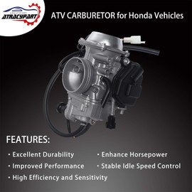 Carburetor for 1993-2000 Honda TRX300FW Fourtrax 300, 1986-1987 TRX350 Fourtrax, 2000-2006 Rancher 350 TRX350ES/FE/FM/TE/TM, 1997-2004 Foreman 400 TRX400FE/FM/S/ES/FW with Heater Plug