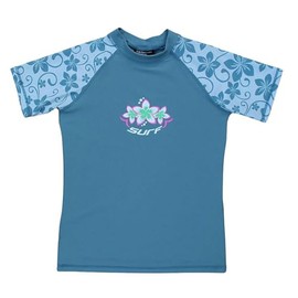 Kidz Swimmers Girls UV Sun Protection Rash Vest UPF 50+ Faded Denim (9-10 Years)