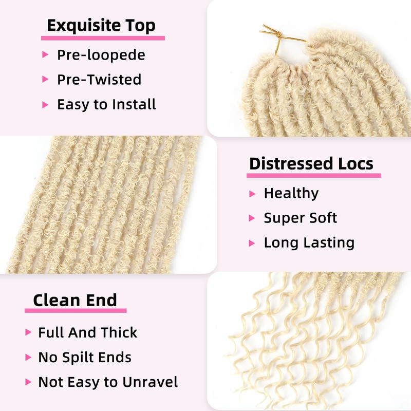 Long Butterfly Locs with Goddess Locs Crochet Hair, 28 Inch,