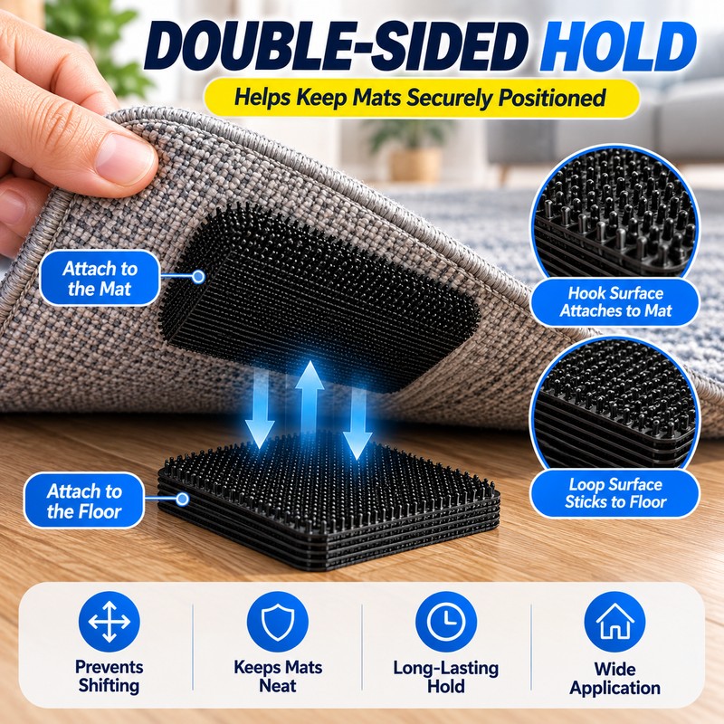 10 Pairs Double-Sided Carpet Grippers for Rugs & Floor Mats