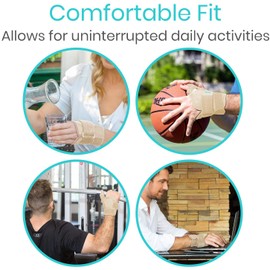 Vive Arthritis Thumb Splint - Spica Support Brace for Right and Left Hand - CMC Osteoarthritis Restriction for Pain, Sprains, Strains, Carpal Tunnel & Trigger Finger - Immobilizer Wrist Strap