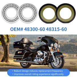 GOLKNHA Neck Steering Stem Post Bearing & Race Kit Compatible with Sportster 883 1200 XL883 XL1200 Dyna V-Rod OEM# 48300-60 48315-60