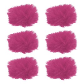 sourcing map Furry Microphone Windscreen 10mm x 55mm Mic Cover Windshield for Indoor Outdoor Microphone Rose Pink 6 Pack