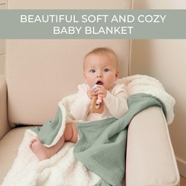 Soft Muslin Cotton Baby Blanket - Breathable and Lightweight Blanket Keeps Your Newborn Baby Girl Or Boy Cozy and Warm - Perfectly Sized Blanket for Any Stroller or Car Seat