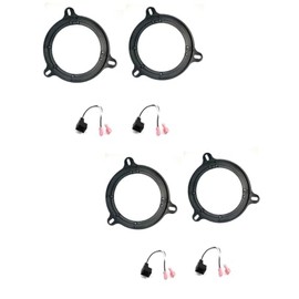 2 Pair Front and Rear 6.5" 6.75" Car Stereo Door Speaker Install Bracket Plates and Wire Harness -Made for Nissan: 2009-2014 Cube, 1995-2016 Maxima, 2007-2018 Rogue, 2007-2024 Versa + More Vehicles