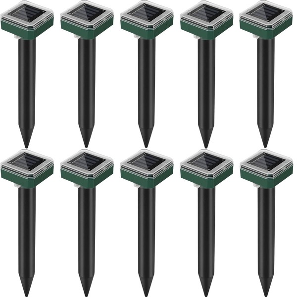Mole Repellent Solar Powered 10 Pack, Snake Vole Repellent Outdoor,Waterproof