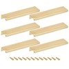 sourcing map Cabinet Finger Edge Pull, 10pcs 150mm/5.91 Aluminum Alloy
