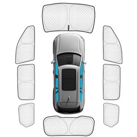 KMF 8pcs Full Window Sun Shades for Jeep Grand Cherokee 2022-2025 Accessories(NOT for Cherokee L&Cherokee), Privacy Car Window Covers for Windshield Side Rear, UV Block and Blackout Camping