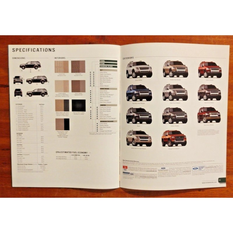 2007 FORD EXPLORER FACTORY SALES BROCHURE
