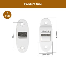 Pack of 8 Belt Guide, Roller Shutter Belt Guide, Mini Roller Shutter Belt Guide with Brush and Roller, 40 mm Hole Spacing, Mini Durable Belt Guide for Roller Shutter Belt, 14 mm, Suitable (White)