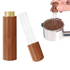 DJJUAJK Improved WDT Tool Espresso Distributor Tool with 6 Fine Needles 0.4 mm, Coffee Tamper Espresso Needle, Espresso Coffee Stirrer, Coffee Accessories
