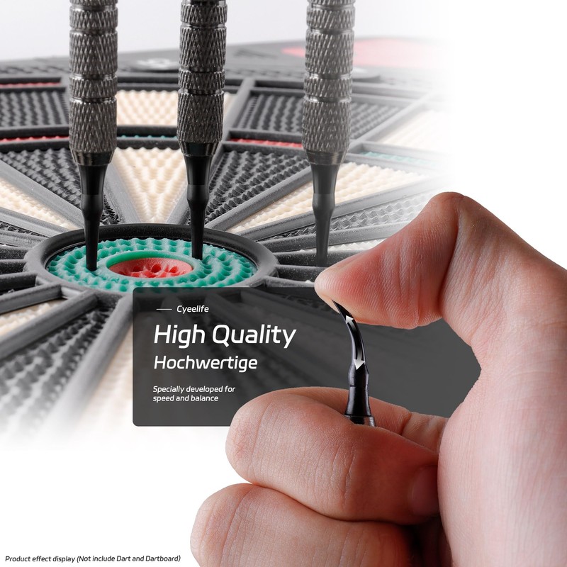 CyeeLife 100 x Black Plastic Dart Tips Standard Thread