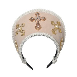 Tudor Queen Coronet Hooded Hat for Women Anne Boleyn Hat Headwear Elizabethan Headwear French Royal Headband for Cosplay Party