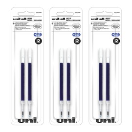 Uni-Ball Signo 207 Gel Pen Refills, 0.7mm, Medium Point, Blue Ink, Pack of 6
