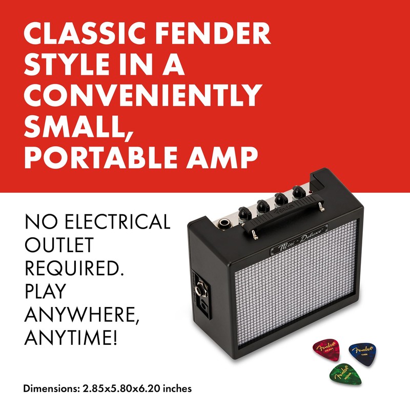 Fender Mini Deluxe Electric Guitar Amp, with 1-Year Warranty, Mini