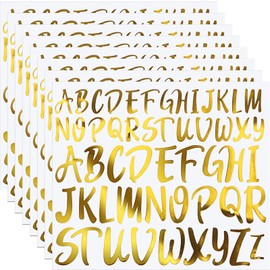 TaoBary TaoBary 8 Sheets Alphabet Stickers Vinyl Letter Stickers Calligraphy Peel and Stick ABC Decal for Mailbox, Signs, Window, Door, Cars, Trucks, Business, Address Number, Hat(1'', 1.5'',Gold)