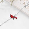 LONAGO 925 Sterling Silver Red Cardinal Bird Bracelet Adjustable Link