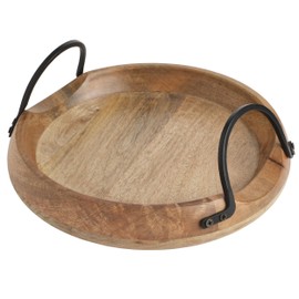 Gourmet Basics by Mikasa Knox Mango Wood Serving Bowl Coffee Table Centerpiece, 12.25 Inch, Natural