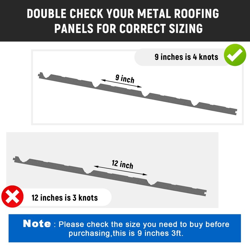 Pushglossy 30 Pcs 9 Inside Metal Roof Foam Closure Strips
