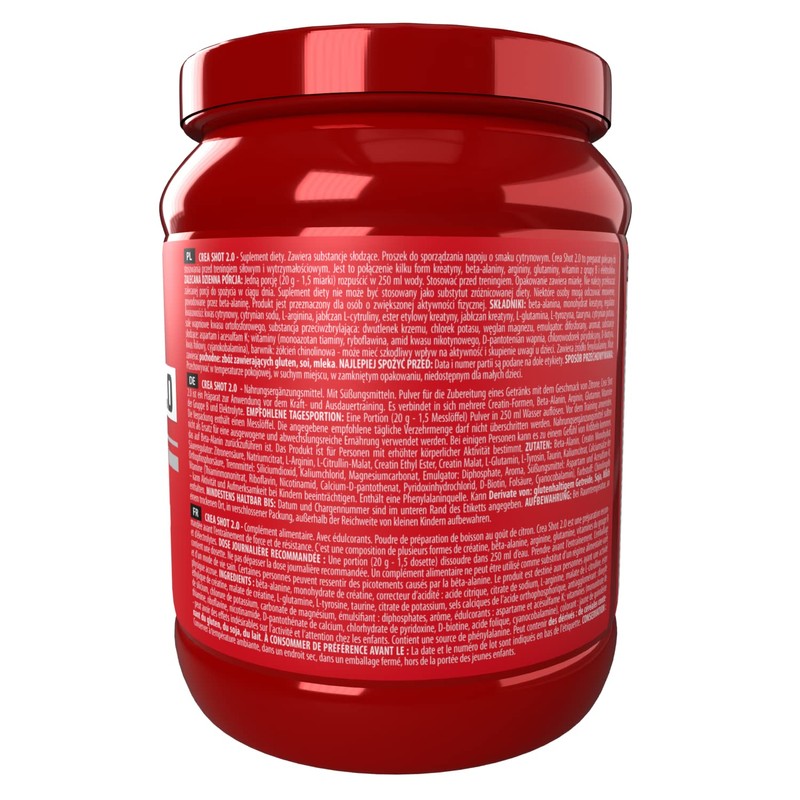 Activlab Crea Shot 2.0, 500g Pulver, 25x Pre-Workout, kein Koffein,