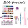 Manicura Decoración, Kit de Accesorios Decoración Uñas Nail Art, 38Pcs