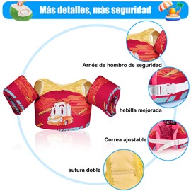 VVYY8985 Chaleco Flotador para Niños, Chaleco Salvavidas para Niños, Chaleco De Natación Ajustable, 3 a 8 años niños y niñas (30 a 55 lbs) (Coche)