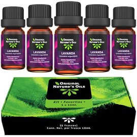 Kit de 5 aceites Esenciales de Lavanda para Difusor y Aromaterapia total 50mL