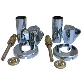 LASCO 01-9473 Sayco Two Valve Tub or Shower Trim Kit with Stems Handles, Flanges and Nipples, Chrome