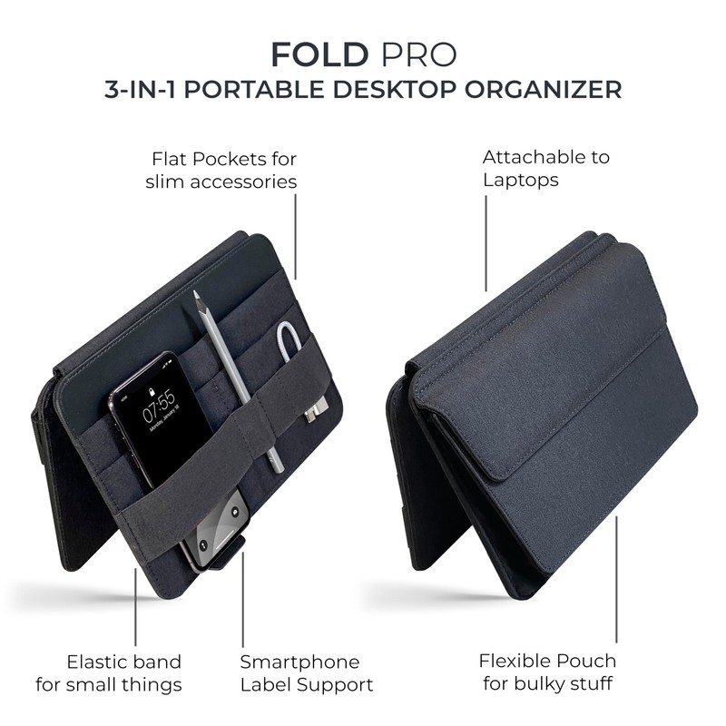 Beblau FOLD PRO Portable Tech Organizer – Attachable Device Pouch