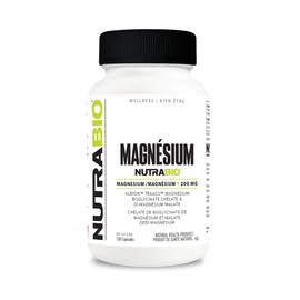 NutraBio Reacted Magnesium Supplement - 120 Caps - 200mg per Serving - 60 Ser - Glicinato de Magnesio, Biglicinato, Malato de D-Magnesio - Sin Gluten 