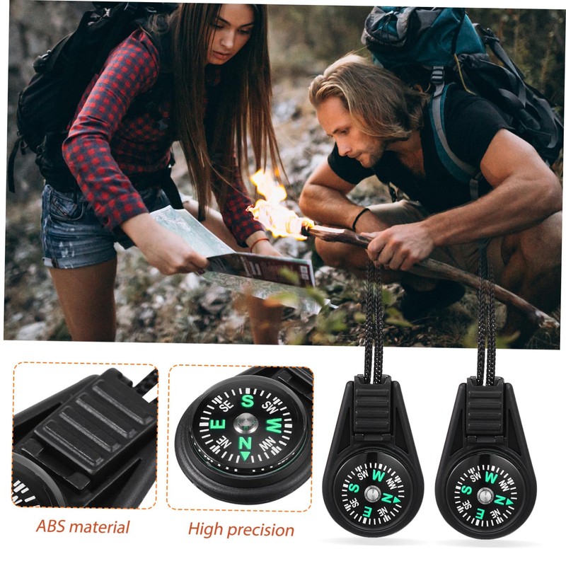 BESPORTBLE 20 Pcs Mini Outdoor Compass with Lanyard Portable Navigation