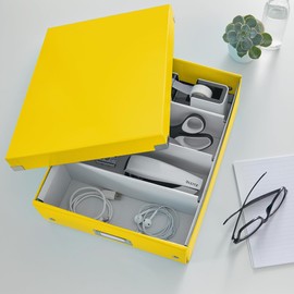 Leitz Organiser Box, Click and Store Range 60580016 - Medium, Yellow