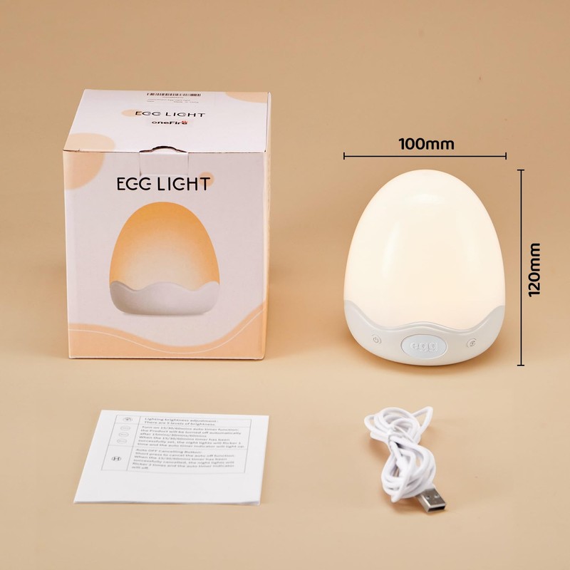 Egg Light for Nursery, 10 Brightness+10 Colors Egg Night Light