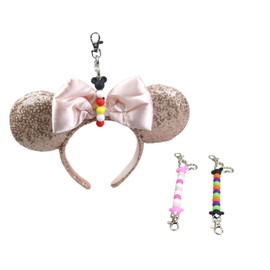 pinklilycare 3 Pack Mouse Ear Holder for Backpack Bag Headband Holder Lanyard Keychain for Hanging Mouse Ears Hands-Free Park Trip Essentials