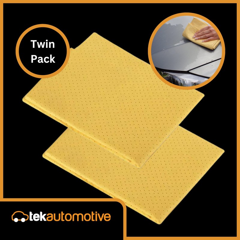 Tek Automotive Premium Perforated Synthetic Chamois Leather - Twin Pack,