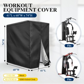 Letsteel Workout Equipment Cover Compatible with SincMill, 420D Oxford Home Gym Equipment Cover, Protect for Home Gym Equipment/Gym Equipment for Home Garage-41" x 68" x 74"