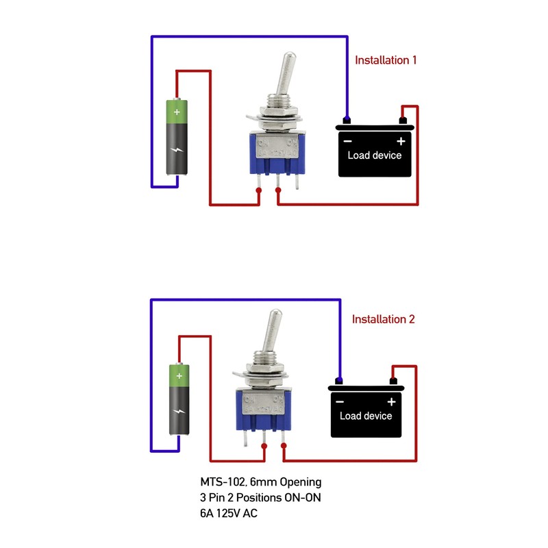 QWORK Pack of 20 Mini Toggle Switch SPST AC 125V