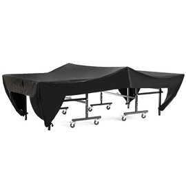 Fybida Table Tennis Cover, Outdoor Table Tennis Cover, Waterproof, Unfolded, Flat Table Protector, Durable, Weatherproof Protective Covers, 280 x 153 x 73 cm, Black