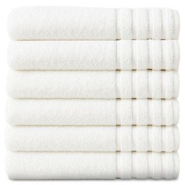 6 Pack Ecru Hand Towels 19”x36” – 480 GSM Ultra Soft & Quick Dry – Highly Absorbent 100% Cotton Towels for Bathroom, Spa, Salon & Daily Use
